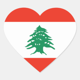 Sticker Coeur du drapeau du Liban
