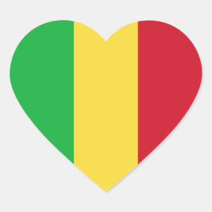 Sticker Coeur du drapeau du Mali