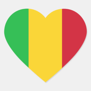 Sticker Coeur du drapeau du Mali