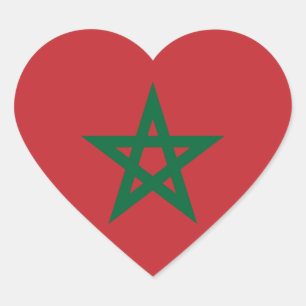 Sticker Coeur du drapeau du Maroc