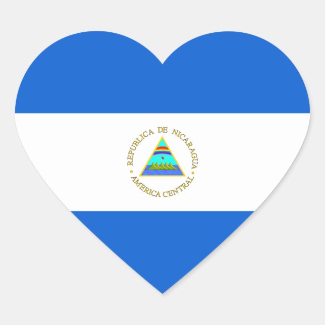 Sticker Coeur du drapeau du Nicaragua (Devant)