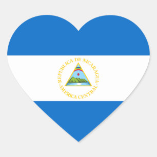 Sticker Coeur du drapeau du Nicaragua
