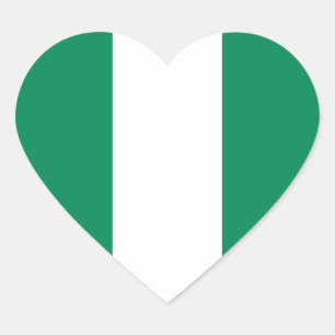 Sticker Coeur du drapeau du Nigeria