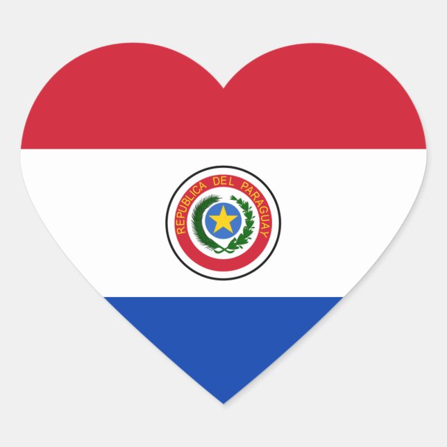 Sticker Coeur du drapeau du Paraguay (Devant)