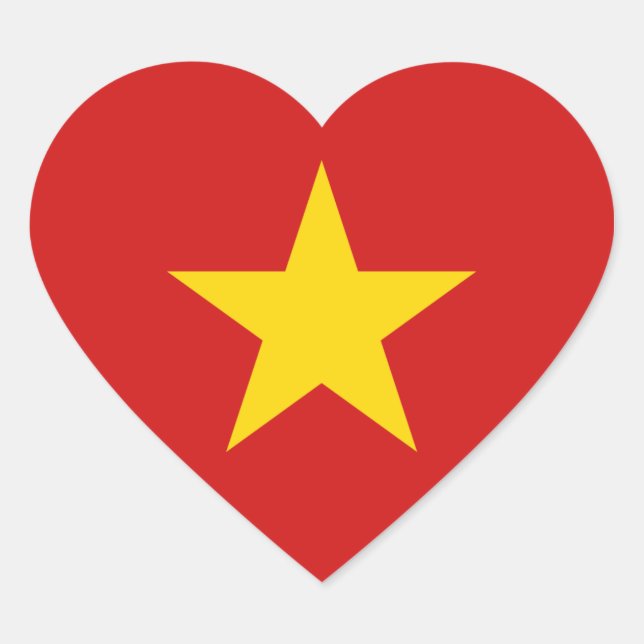 Sticker Coeur du drapeau du Vietnam (Devant)