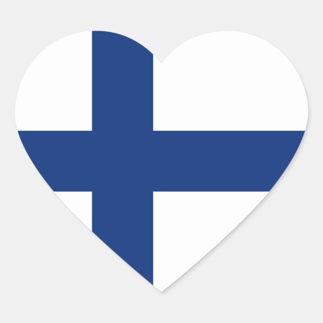 Sticker Coeur du drapeau finlandais (Devant)
