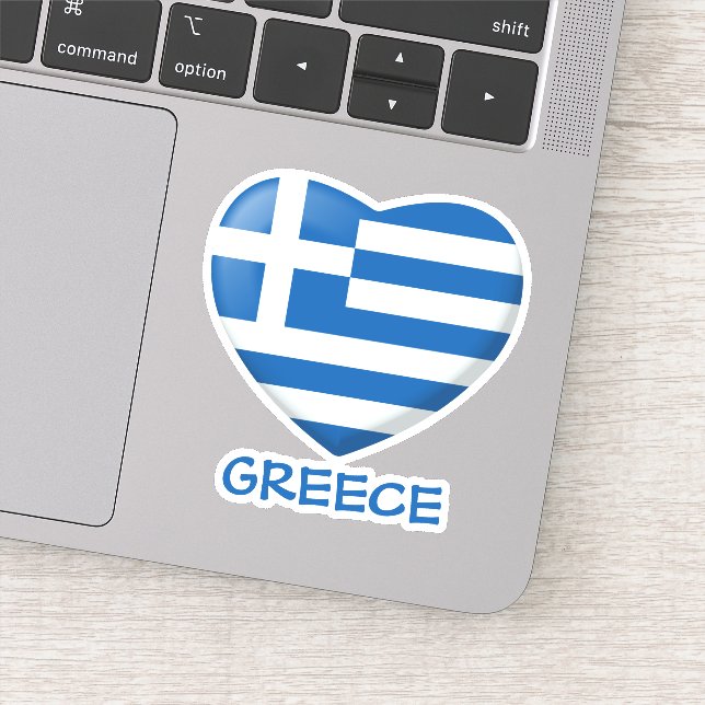 Sticker Coeur du drapeau grec (Détail)