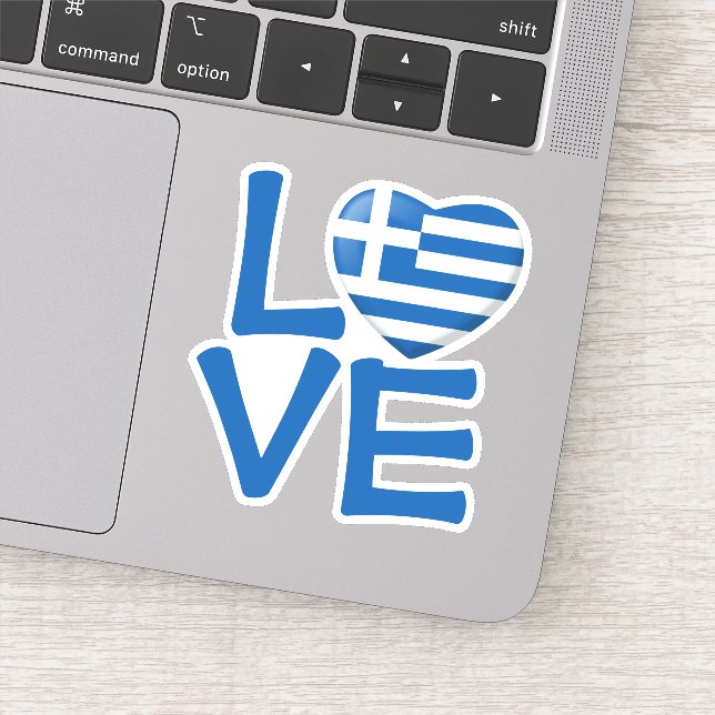 Sticker Coeur du drapeau grec (Détail)