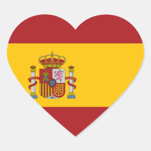 Sticker Coeur du drapeau national d'Espagne