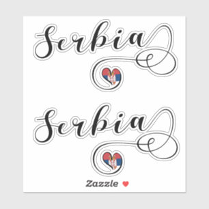 Sticker Coeur du drapeau serbe, Republika Srbija