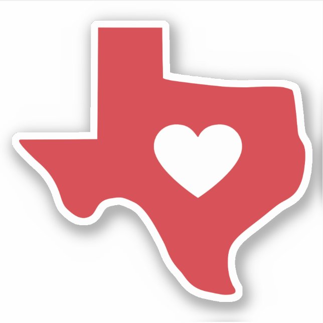 Sticker Coeur du Texas State Personnalisable Die Cut Stick (Devant)