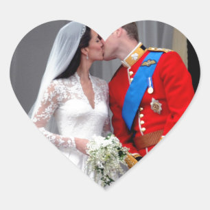 Sticker Cœur Duc et duchesse de Cambridge Mariage royal