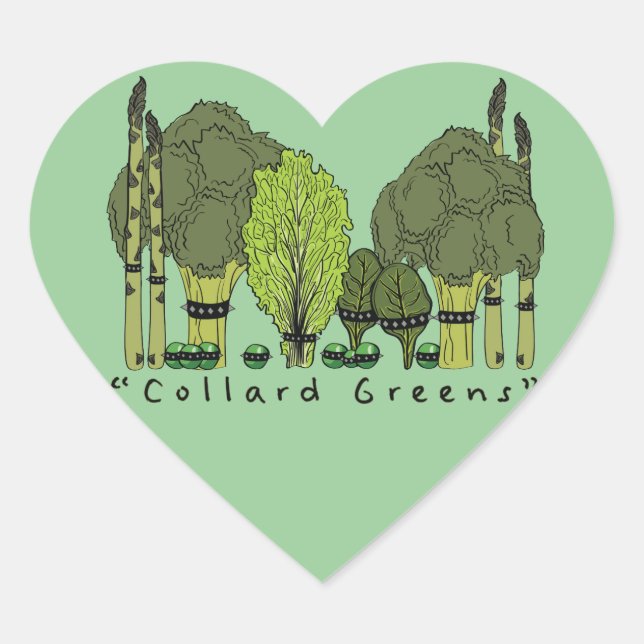 Sticker Cœur Dur Core Collard Greens (Devant)