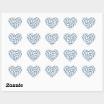 Sticker Cœur Dusty Blue Mariage Collection Vérifier À damiers<br><div class="desc">Les produits de la fête de mariage à thème coloré Dusty Blue bohème moderne. À feuillage persistant rétro tendance chèques dépoli design,  dépoli plaques de papier à damiers dans belle élégante et chic Dusty Bleu et blanc.</div>