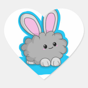 Sticker Cœur Dusty le lapin de poussière