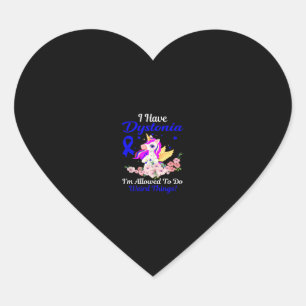 Sticker Cœur Dystonia Sensibilisation Fun Amie Licorne Famille