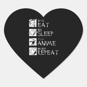 Sticker Cœur Eat Sleep Anime Repeat Venin Idea Cosplayer
