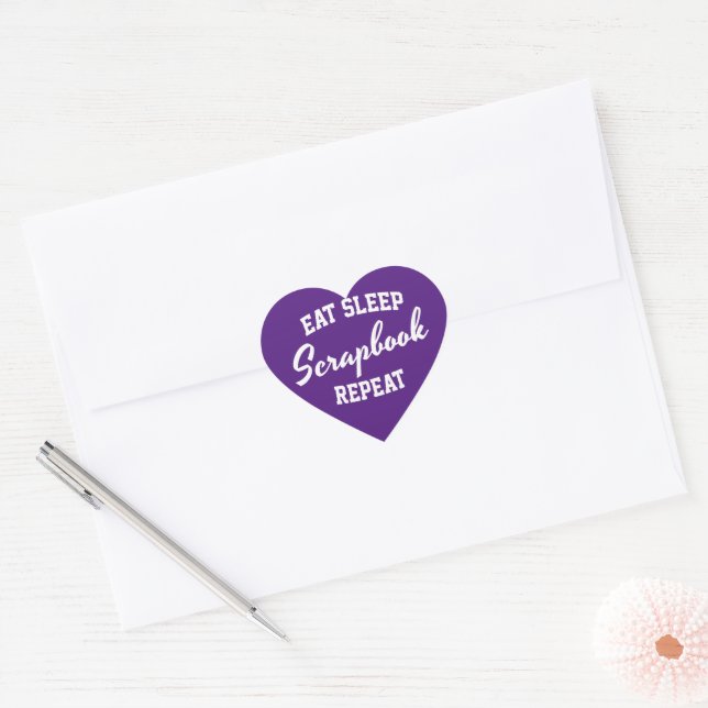 Sticker Cœur Eat Sleep Scrapbook Répéter Scrapbooking (Enveloppe)