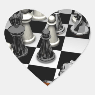 Sticker Cœur Échecs