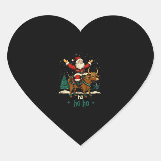 Sticker Cœur Éclairage de l'arbre de Noël des femmes Santa mont
