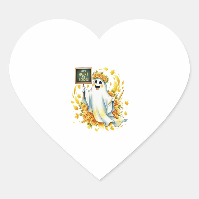Sticker Cœur École Ghost Haunt Halloween (Devant)