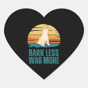 Sticker Cœur Écorce Moins de salaire Plus Chien Chien Chien Chi
