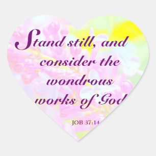 Sticker Cœur Écriture chrétienne Bible Verse Emploi Floral Desi