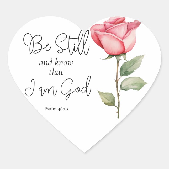 Sticker Cœur Écriture Soyez toujours et Sachez que je suis Dieu (Devant)