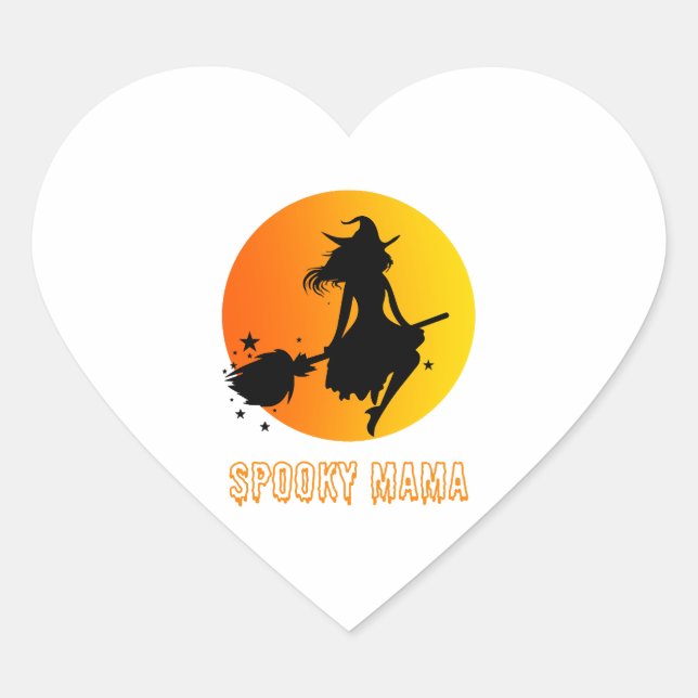 Sticker Cœur Éffrayant Mama (Devant)