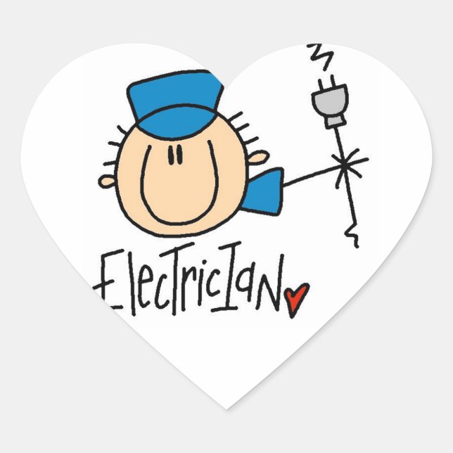 Sticker Cœur Électricien (Devant)