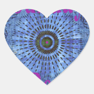 Sticker Cœur Elégant bleu denim motif vectoriel impression art