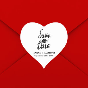 Sticker Cœur Élégant Mariage élégant Enregistrer la date