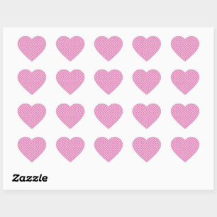 Sticker Cœur Élégant motif carreaux rose et blanc à fleurs