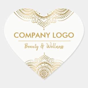 Sticker Cœur Elégant or Ornate Lace Mandala