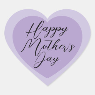 Sticker Cœur Elegant Purple Happy Mother's Day