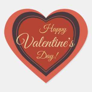 Sticker Cœur Élégant rétro Saint Valentin Fête rouge CC0979