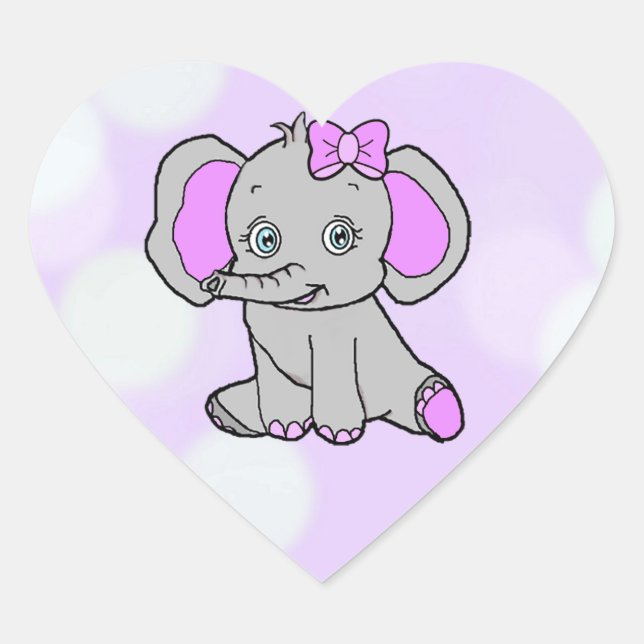 Sticker Cœur Eléphant mou avec biberon (Devant)