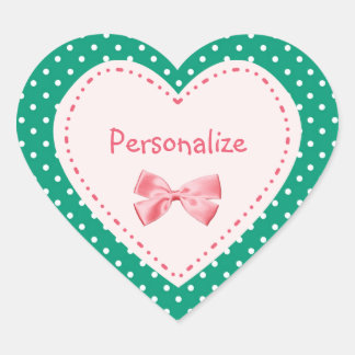 Sticker Cœur Emerald Green Heart Avec Nom