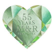 Emerald Watercolor Heart 55e anniversaire du Maria