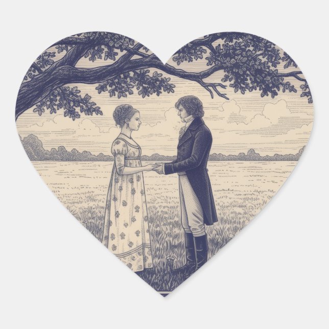 Sticker Cœur Emma et M. Knightley (Devant)