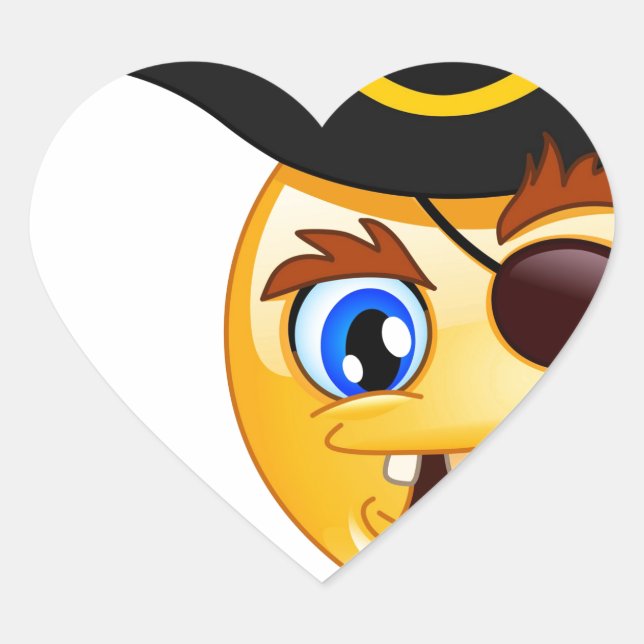 Sticker Cœur emoji pirate (Devant)