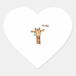 Sticker Cœur emoji triste visage de girafe en larmes
