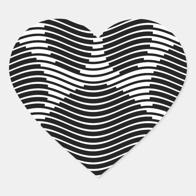 Sticker Cœur Empreinte de patte De Chien Sur Les Vagues Noires  (Devant)