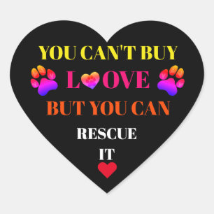 Sticker Cœur Empreintes de pattes de coeur colorés avec des Sti