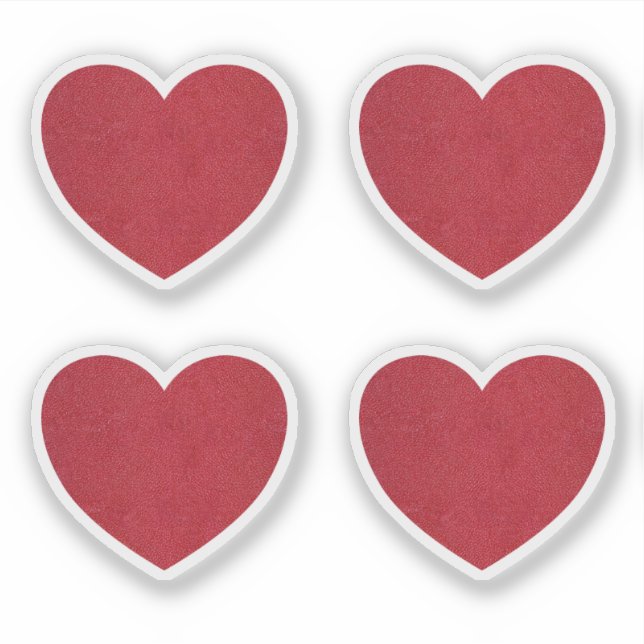 Sticker Coeur en cuir rouge Valentine's Day Custom Cut (Devant)