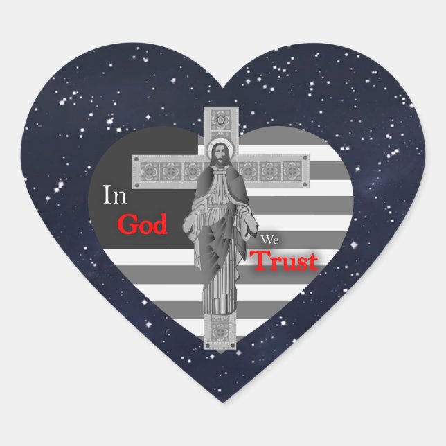 Sticker Cœur En Dieu nous croyons (Devant)