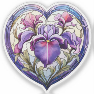 Sticker Coeur en fer de verre tendu