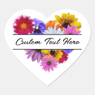 Sticker Cœur En fleurs - Fleurs en forme de cœur
