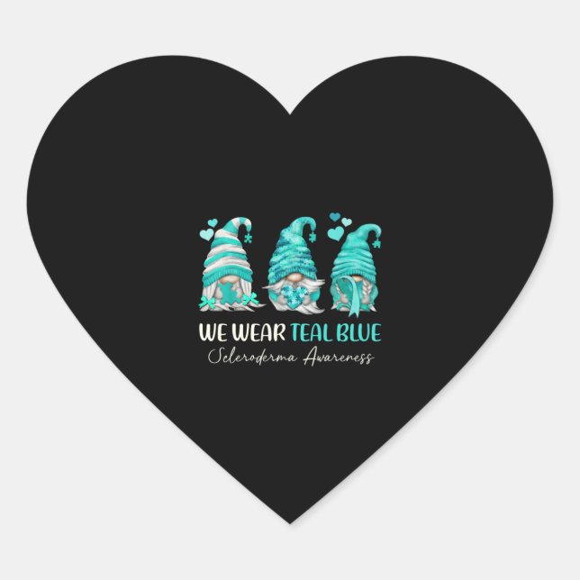 Sticker Cœur En Juin Nous Portons turquoise bleu Scleroderma Se (Devant)