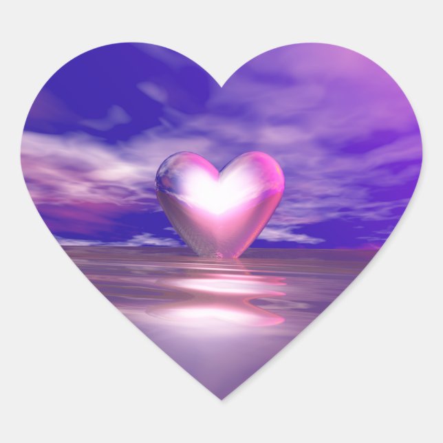 Sticker Cœur En mer du coeur rose (Devant)